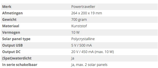 specificaties solargorilla